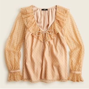 J.Crew Ruffleneck top in clip dot